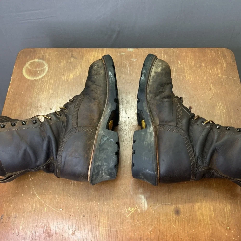 Red Wing 4420 Brown Leather Steel Toe Logger Max Waterproof Work Boots Mens 8 D